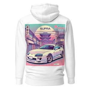 Tokyo Sunset Supra MK4 hoodie for 90s JDM Japanese Car Fans Pullover Sweatshirt