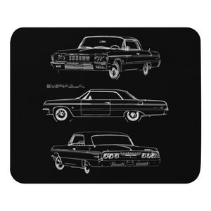 1964 Chevy Impala SS Owner Gift Antique Car Outline Art Mouse pad