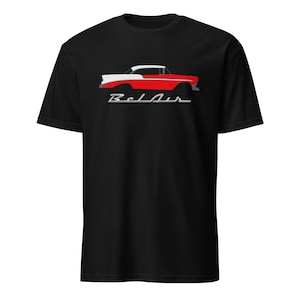 1956 Chevy Bel Air Red Antique Cars 56 Belair Kurzarm-T-Shirt