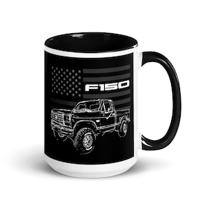 1986 F150 Lariat Vintage Ford Pick-up Truck Besitzer Geschenktasse mit Farbe im Inneren - 15 oz