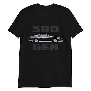 Black Chevy Camaro 3rd Gen 80s Car Short-Sleeve  T-Shirt