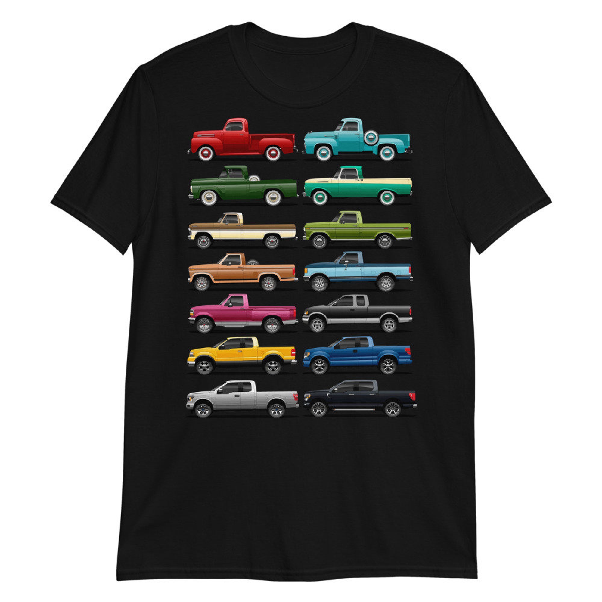 Discover Évolution Des Ford Trucks F Series 1948 - 2021 F1 F100 F150 T-Shirt