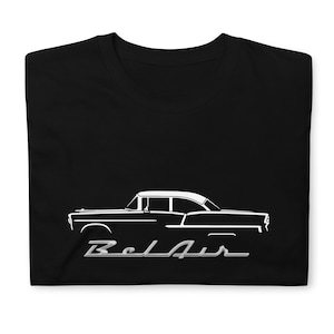 1955 Chevy Bel Air Outline T-Shirt: Classic Car Collector Gift