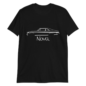 1972 Chevy Nova Black Silhouette American Muscle Car Owner Gift T-Shirt