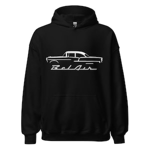 1955 Chevy Bel Air Outline Hoodie: Classic Car Collector Apparel