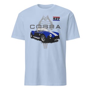 AC Cobra 427 Graphic Tee – Vintage Blue Shelby Roadster Shirt