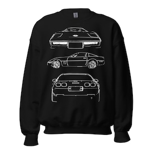 Corvette C4 Owner Gift Custom Outline Art  Sweatshirt
