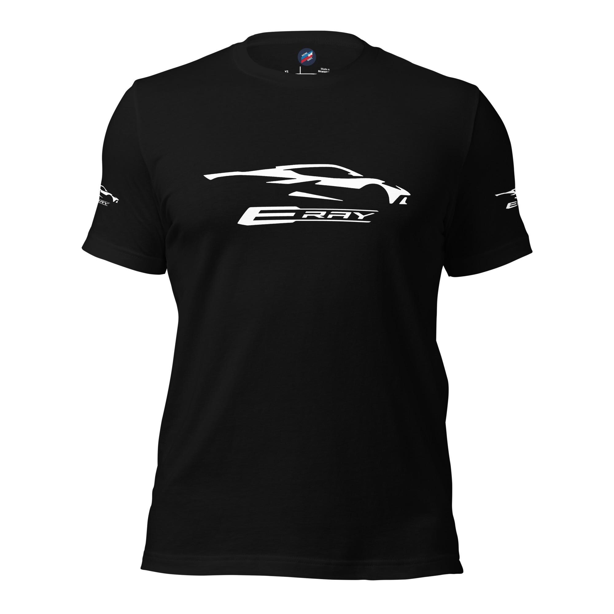 Men's Chevy Corvette C4 Series Logo T-Shirt - Black Crew Neck Tee With Classic Corvette Graphics