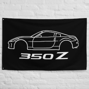 Nissan 350Z Wall Flag – JDM Sports Car Banner for Garage, Man Cave, or Car Show Display
