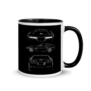 Corvette C4 Owner Gift Custom Outline Art Mug with Color Inside