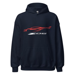 JG Infinite 2024 Corvette Z06 C8 Hoodie – Cool Silhouette Graphic Pullover Sweatshirt For Drivers & Fans - View #8