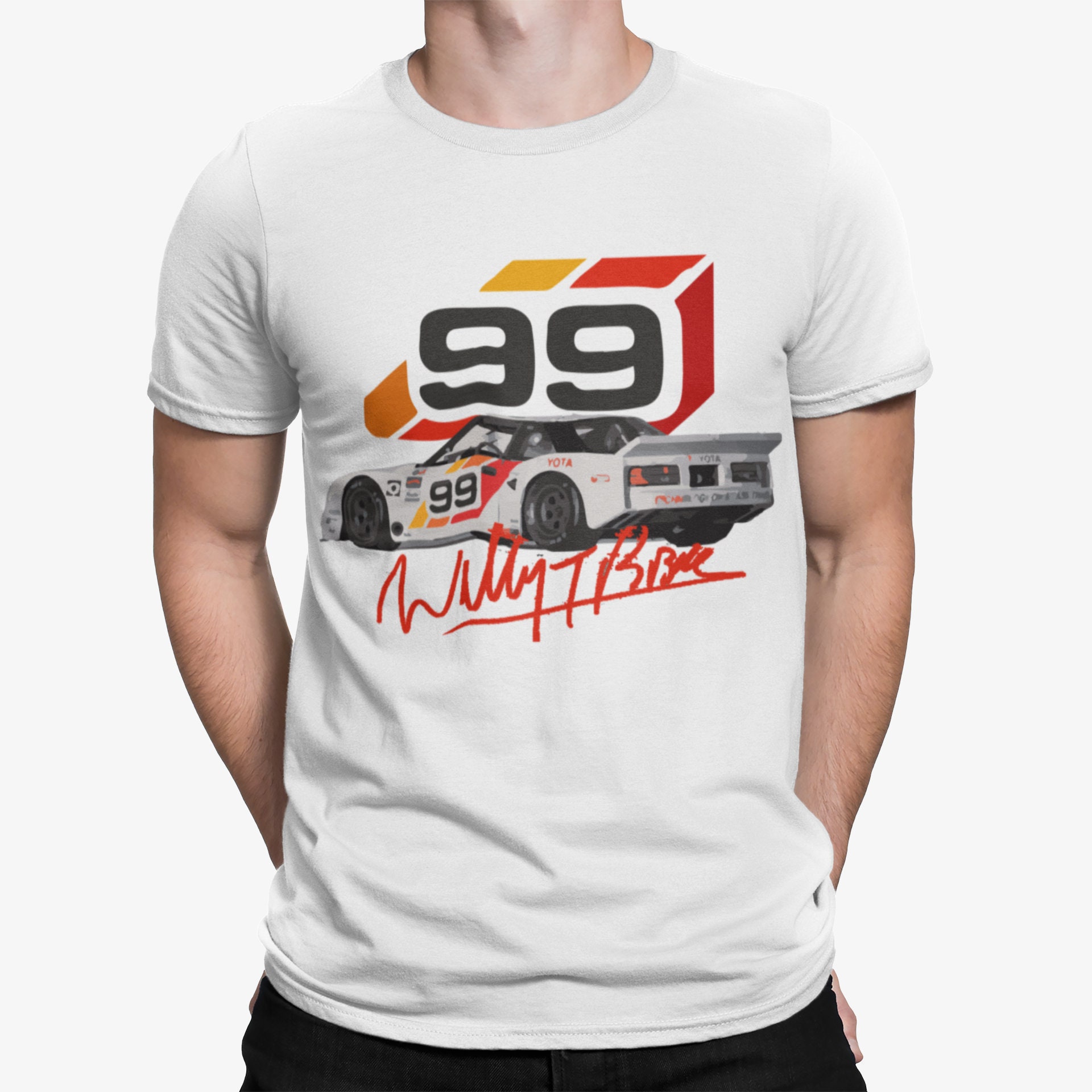 Willy T Ribbs 1986 Toyota Celica IMSA GTO Racecar T-Shirt, image size:1920x1920