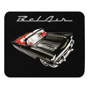 Alfombrilla de ratón para coche clásico antiguo americano Chevy Bel Air 1957