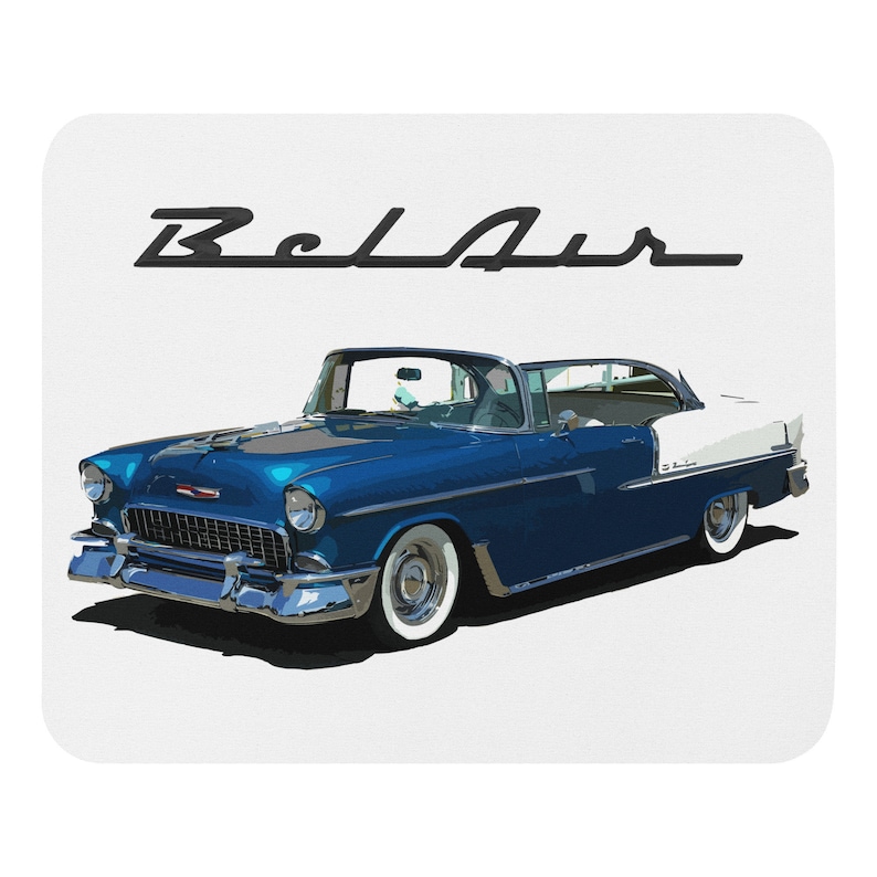 1955 Chevy Belair Bel Air Hardtop Antique Collector Car Gift Mouse Pad