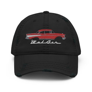 Cappello da papà Bel Air Matador Red Hardtop del 1957, Chevrolet d&#39;epoca del &#39;57, con grafica vintage e logo vintage