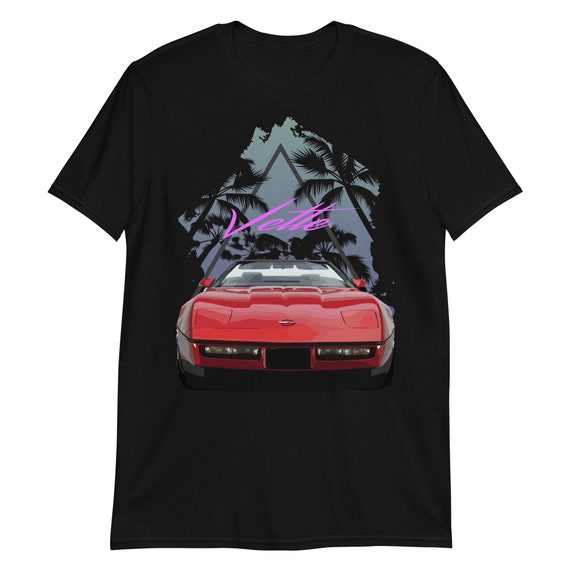Red Corvette C4 Retro Palms Miami Dreams 80s 90s Vette Streetwear 
