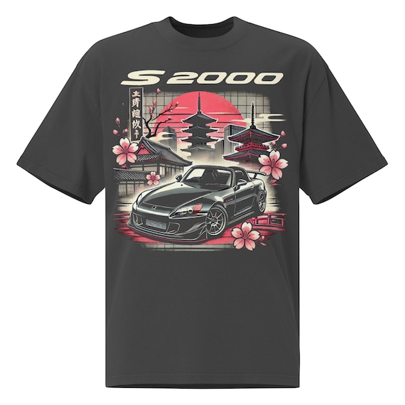 S2000 Oversized Faded T-shirt for JDM Tuner Fans Japanese