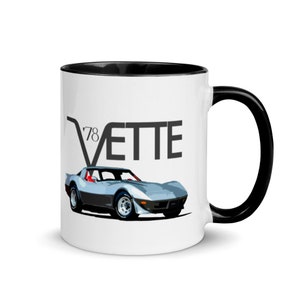 Silver 1978 Corvette C3 25th Anniversary Mug with Color Inside