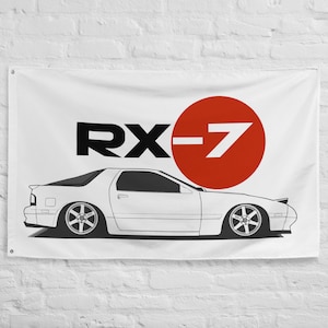 RX-7 JDM Legend RX7 Rotary Engine Tuner Car Drift Street Racing Garage Office Man Cave Banner Flag 34.5&quot; x 56&quot;  - Gift