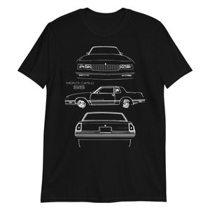 1983 シボレー モンテカルロ SS オーナーギフト カスタムアウトラインアート 半袖 Tシャツ