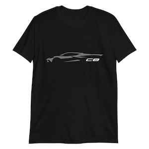 T-shirt gris hypersonique à manches courtes Corvette C8 Silhouette