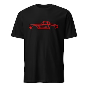 1961 Corvette Shirt Red Lines Collector Car, Vintage Auto Enthusiast Tee, Classic Car Gift, Retro Automotive T-Shirt