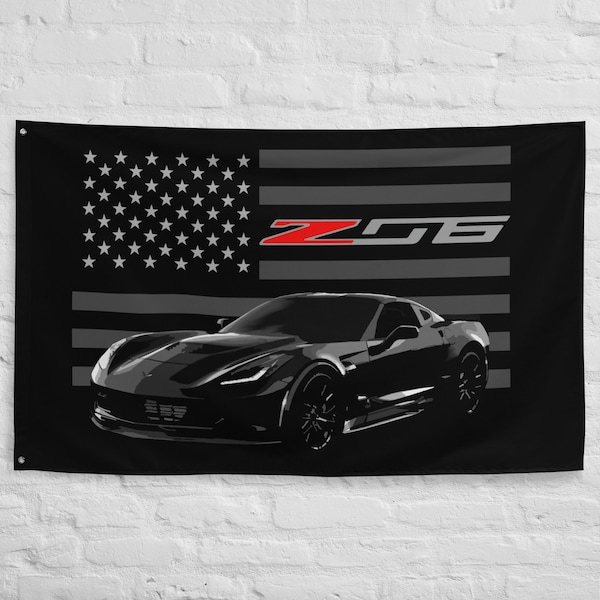 2017 Corvette C7 Z06 Seventh Gen Vette Driver Car Club Garage Office Man Cave Banner Flag 34.5" x 56"  - Gift