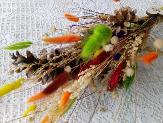 Dried Flowers Bouquet Rustic Wedding Bouquet Rustic Flowers Etsy