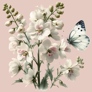 Pacote de clipart de Larkspur de alta resolução (mais de 50 PNGs) Sublimação-designs de artesanato-gráficos de flores de nascimento de julho-arte botânica vitoriana vintage