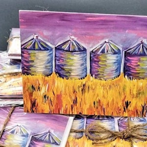 Cartes de correspondance sur les silos à grains fantaisistes