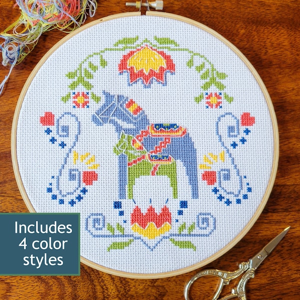 Dala Horse Cross Stitch Pattern