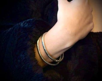 Single Hammered Sterling Cuff Bracelet