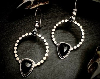 Onyx Hoop Earrings