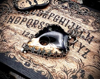 Petrified Palm Root Planchette Pendant in Sterling Silver