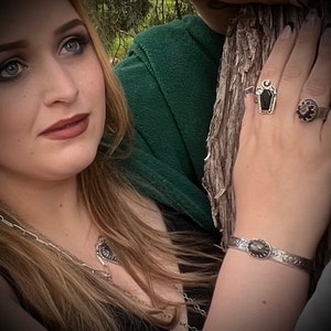 Silber Obsidian Manschette Armband