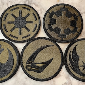 Flight Suit Jedi Patch/NWU III Jedi Patch/Rebel Alliance Patch/Mudhorn Patch/Empire Patch/Clone Army Patch/Republic Patch/Morale Patch/AOR2