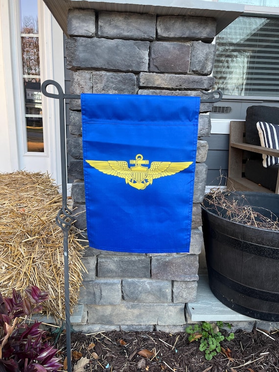 Custom-made Naval Aviator Double Sided Vinyl Garden Flag//Aviation Garden Flag//Navy Garden Flag//Navy Pilot Flag/Marine Aviator Flag/