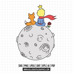 958 - De kleine prins illustraties SVG, EPS, png - De kleine prins clipart Vector. De kleine prins dtf. De iconen van de kleine prins