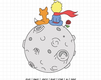 958 - The Little Prince illustrations SVG, EPS, PNG - The Little Prince clipart Vector. The Little Prince dtf. The Little Prince's icons