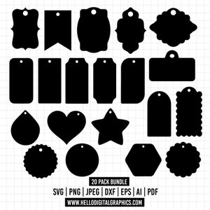 820 - Etiketten in verschiedenen Formen Pack Bundle SVG, EPS, PNG - Etiketten in verschiedenen Formen Pack bunlde Clipart Vektor. Etiketten voll schwarz.