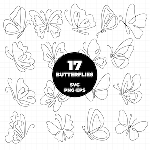 1376 - Clipart papillons, ensemble de cliparts papillon, Fly Art, papillon Doodles Clipart, cliparts tatouage, timbre numérique, svg papillon