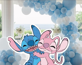 4449 - Wycinanka z motywem haftu i aniołka PNG PDF 60" Duża dekoracja na imprezę, tło na baby shower, do druku Disney