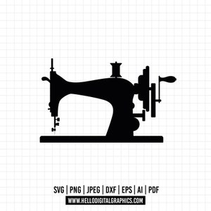 816 - Nähmaschine SVG, EPS, PNG - Nähmaschine Clipart Vektor. Nähmaschine Silhouette svg. Retro Nähmaschine svg