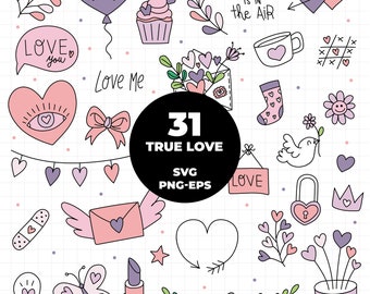 COD106 - True love, Valentine's day SVG (And different formats). True love, Valentine's day Clipart Vector.