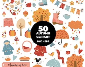 846 - Autumn images pack bundle Clipart (EPS and PNG Format). Autumn icons Clipart Vector. Autumn in pictures png pack bundle. Autumn png