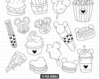 892 - Mouse Snack Goals SVG, EPS, PNG - Theme Park Snack Goals Clipart Vector.Foods from a Magical World Clipart Vector. Disney trips dtf