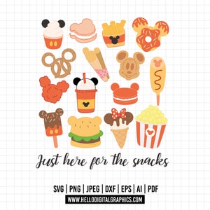 906 - Animierte bezaubernde Snacks SVG (und verschiedene Formate). Animierter bezaubernder Snacks Clipart Vektor.