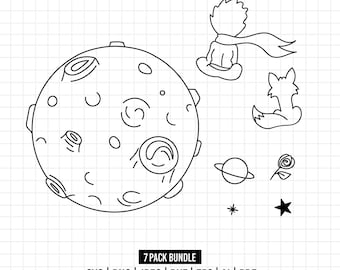 956 - The Little Prince pack bundle SVG, EPS, PNG - The Little Prince clipart Vector. The Little Prince dtf. The Little Prince's icons
