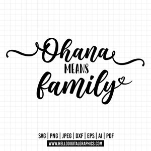 691 - Ohana bedeutet Familie SVG, EPS, PNG - Familie bedeutet Liebe Clipart Vektor. Phrasen zur Familie svg, png, eps. Ohana Cliparts.  Familienliebe