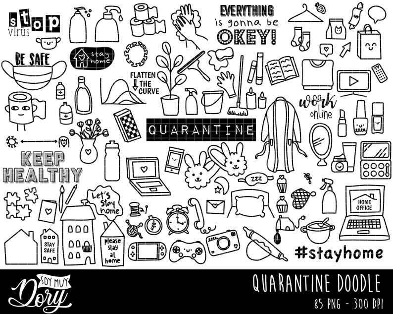COD074-Quarantine clipart Stay safe Clipartstay home Clipartquarantine printablecovid clipartInstant DownloadCommercial use